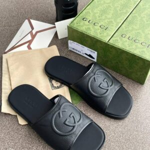 Black Gucci Interlocking G Slides Black Gucci Interlocking G Slides