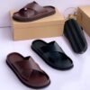 EVERAU® Men Leather Crossover Slip-on Slides – Ultra Soft Summer Comfort | ElvadoVault.ng