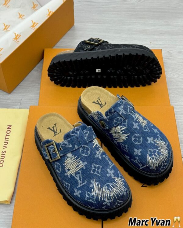 Louis Vuitton Men’s Denim Monogram Half Shoe Louis Vuitton Men’s Denim Monogram Half Shoe – Luxury Slip-On Style | ElvadoVault.ng