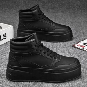 Black High-Top Platform Sneakers