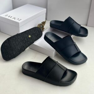 Loewe Black Leather Slide Slippers – Luxury Men’s Footwear