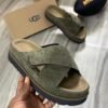 UGG Goldenstar Cross Slide Sandal – Suede Platform Comfort Slides