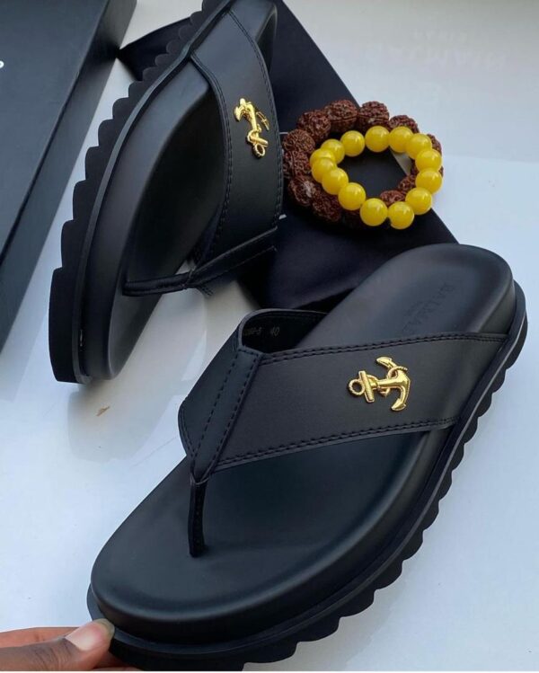 Balmain Black Anchor Slides