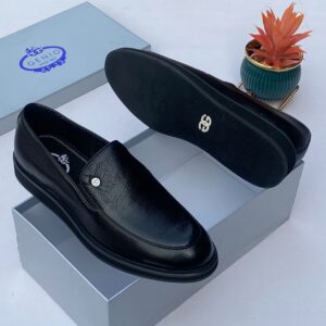 Genio Black Leather Men’s Loafers
