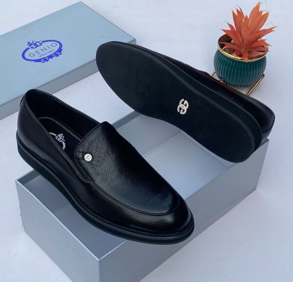 Genio Black Leather Men’s Loafers